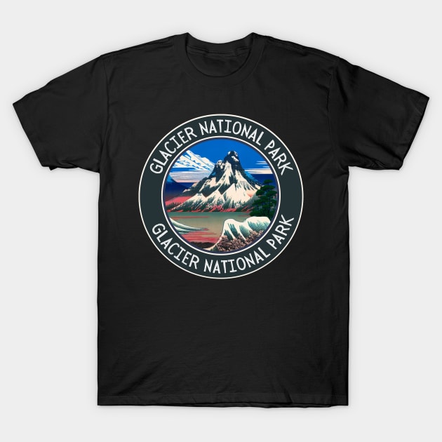 Glacier National Park Hiking and Travel Lovers T-Shirt by Mochabonk